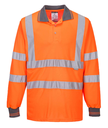 HV orange long-sleeved polo shirt