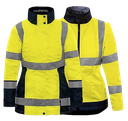 Parka 4 en 1 fluo HV Jaune respirant - Femme