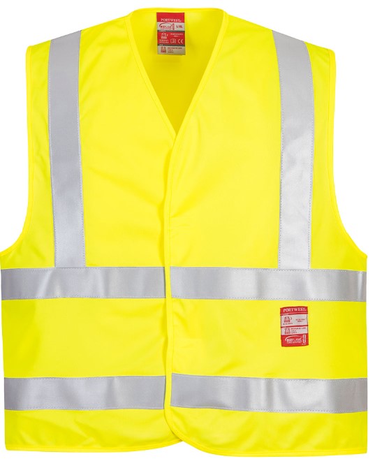 HV flame-resistant fluorescent vest