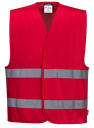 Red vest with 2 horizontal retro stripes