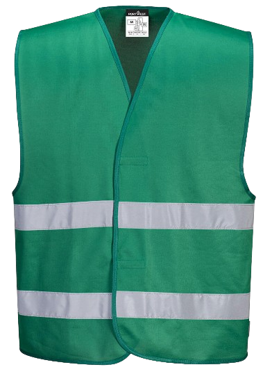 Green vest with retro stripe