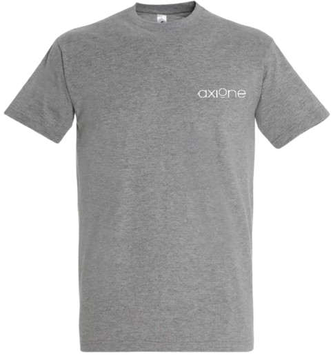 Tee-shirt 190gr gris col rond AXIONE cœur blanc manches courtes