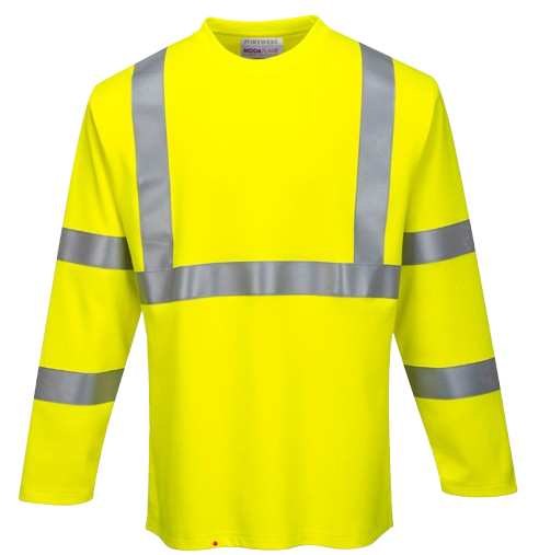 Tee-shirt HV jaune flamme retardant Modaflame manches longues