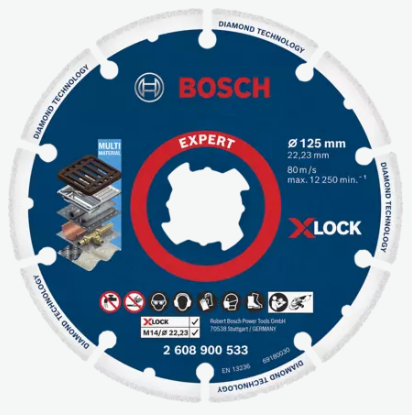 Disque à tronçonner Diamant X-LOCK pour le Métal EXPERT 125mm - A l'unité