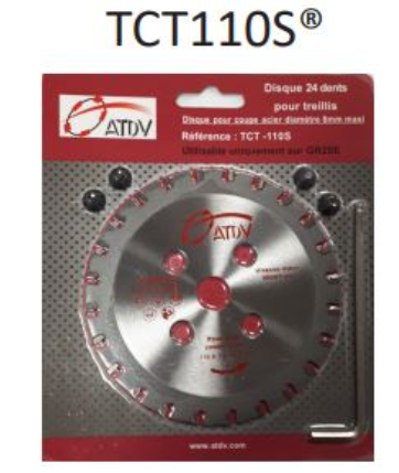 Pack of 10 premium carbide discs - STCT110S - Diam 110mm 24 teeth (For Diam. 8mm max)