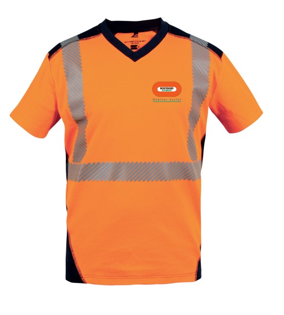 Tee-shirt HV polyester coton BY BAT HABITAT SOCIAL brodé manches courtes Jakarta