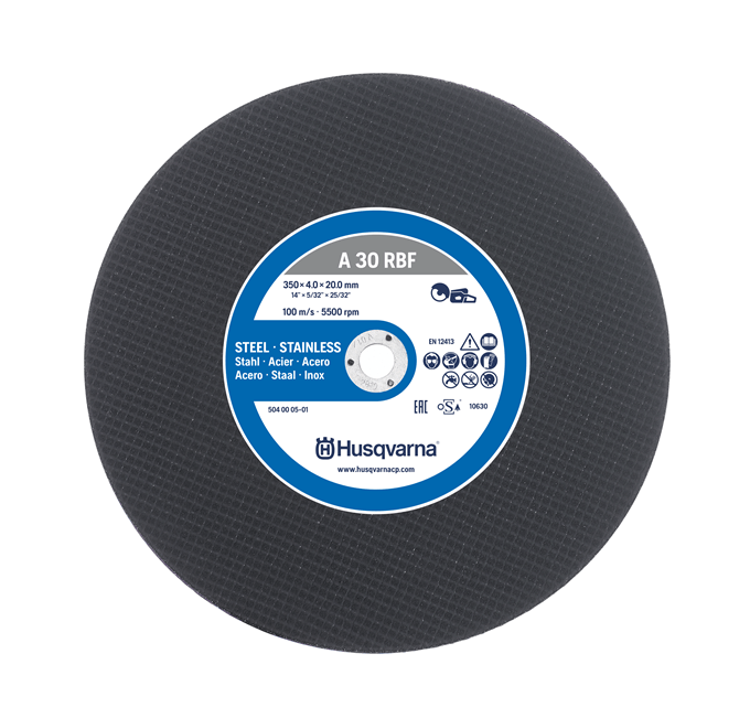 Disque abrasif Haut de gamme pour découpe acier - Diam. 350 - Alésage 22,2 - Non compatible K770