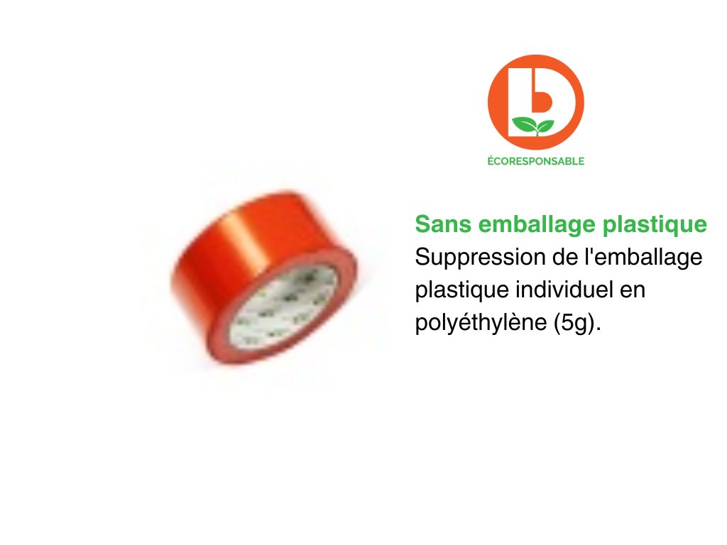 Ruban adhésif PVC orange larg. 48mm x long. 33ml