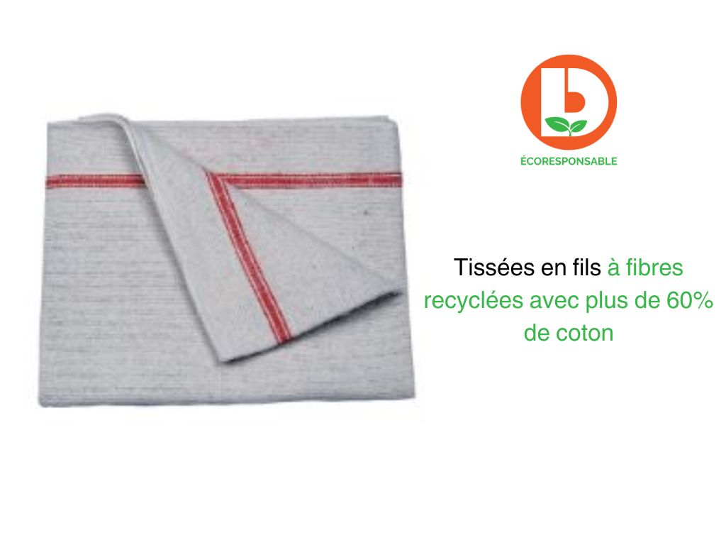 Serpillière double 60x100cm gauffrée écrue