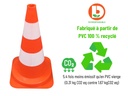 Cône de balisage ECO 500 mm plastique 100 % recyclé