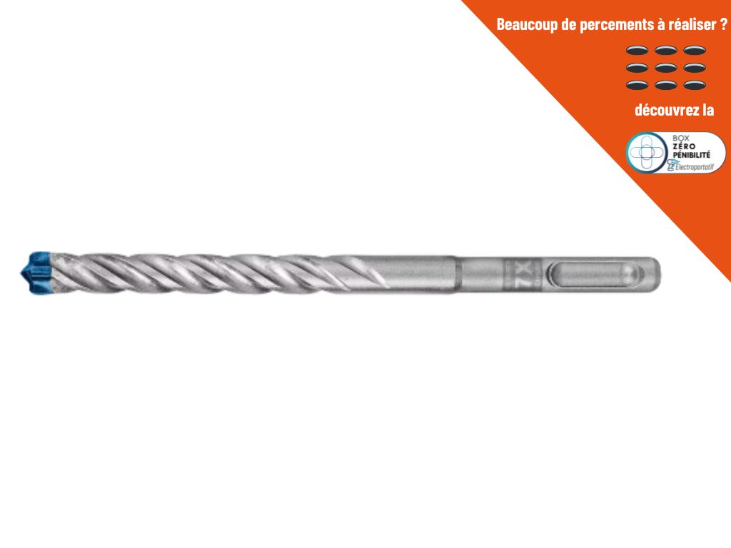 Foret beton SDS Plus 7X Expert 4 taillants (meche de forage)