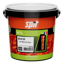 [CO152159] Nylon Anchor 6X30 with collar (Can of 600)