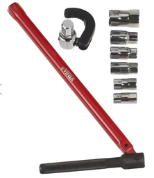 [OU165734] Clé écrou robinet+6 embouts+mâchoire 9/10/11/12/13/14/17/32