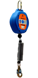 [EP020430] Antichute enrouleur câble galva Blocfor 10m avec dissipateur ESD - 1 mousqueton M10 à vis 1 mousqueton 47 automatique