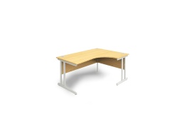 [IN010780] U series desk 160x120cm beech melamine aluminum legs 90° right angle (sold individually)
