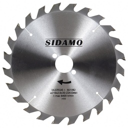 [EL002628] Lame scie circulaire carbure bois 210x2.6x30 - 24 dents
