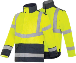 [EP008126] Parka 4 en 1 fluo HV Jaune respirant - Homme