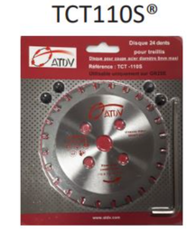 [EL112045] Pack of 10 premium carbide discs - STCT110S - Diam 110mm 24 teeth (For Diam. 8mm max)