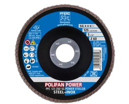 [EL122048] Z flap disc Diam. 125 grain 60 - steel/stainless steel (Box of 10)