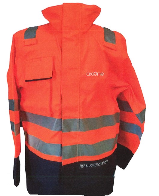 Parka de pluie Multirisques Etanche Protection Arc KALDVIK HV AXIONE devant cœur (sur cde)