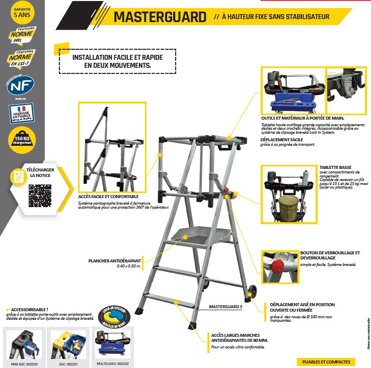 Plate-forme individuelle MASTERGUARD 4 marches base évasée