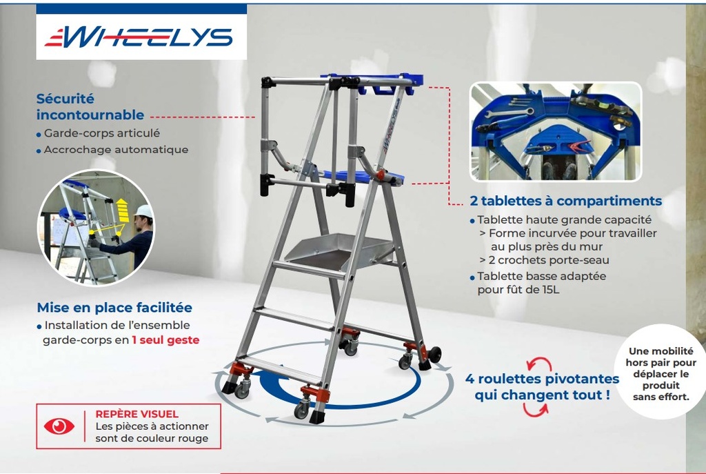 Plate-forme individuelle alu WHEELYS 4 marches