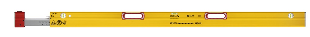 Niveau à bulle télescopique Type 106 T (idéal pour construction bois), 183–315 cm