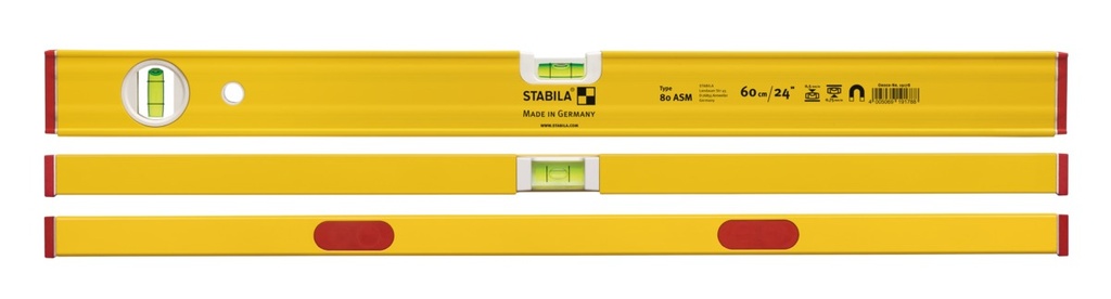 Niveau à bulle télescopique aimanté Type 80 ASM (idéal pour banches), 200 cm
