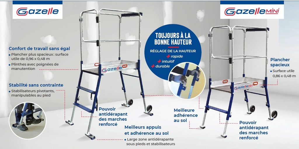 Pate-forme individuelle GAZELLE MAXI hauteur réglable