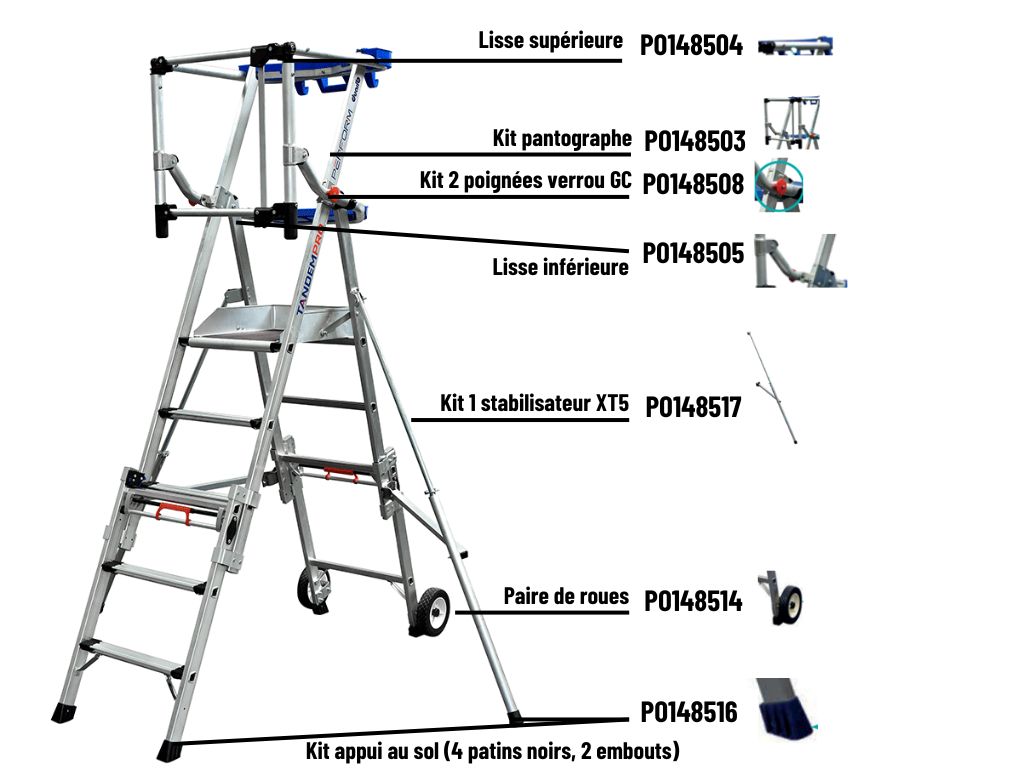 Plate-forme rayonnage XT5 PERFORM 3 à 5 marches