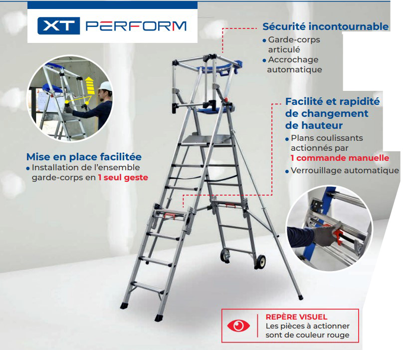 Plate-forme rayonnage XT7 PERFORM 5 à 7 marches