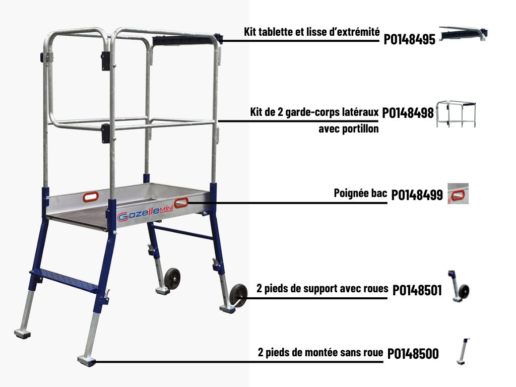 Plate-forme individuelle GAZELLE MINI hauteur réglable