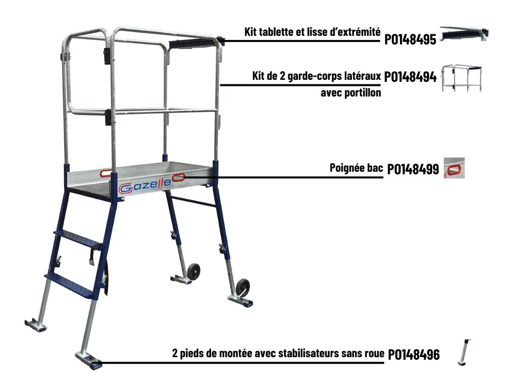 Plate-forme individuelle GAZELLE MAXI hauteur réglable
