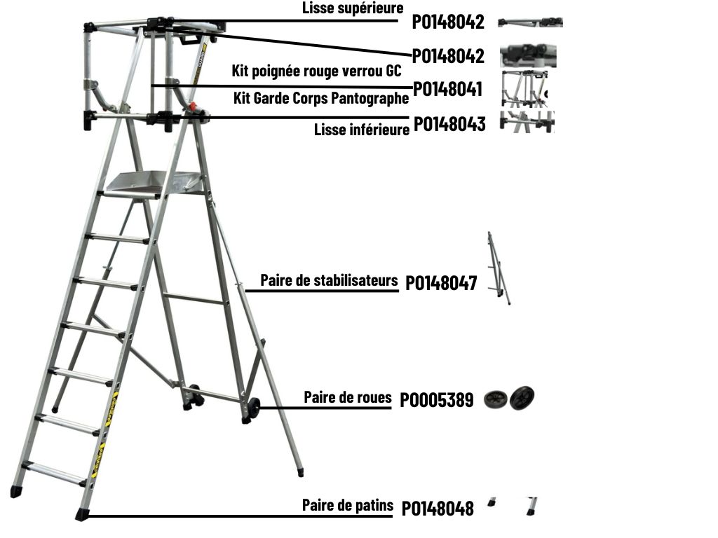 Plate-forme individuelle MASTERGUARD 7 marches stabilisateur
