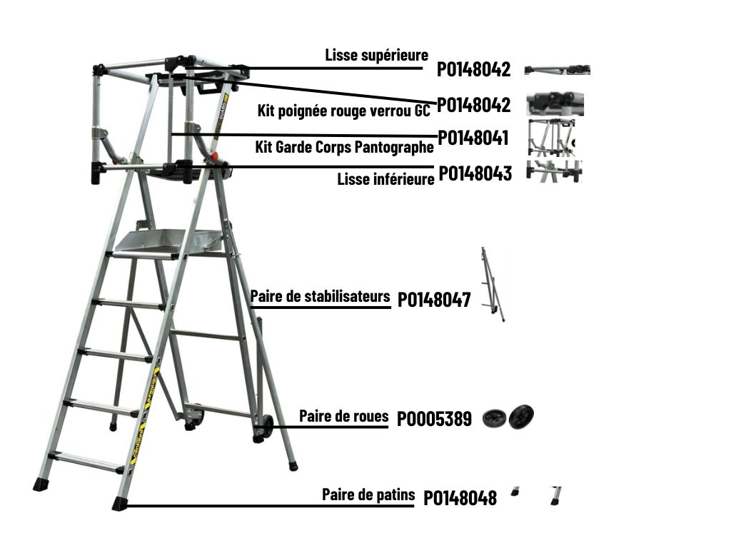 Plate-forme individuelle MASTERGUARD 5 marches stabilisateur