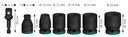 Set 5 douilles adaptables impact PRO + 2 adaptateurs