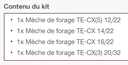Meche de forage TE-CX (4) M10 JEU  