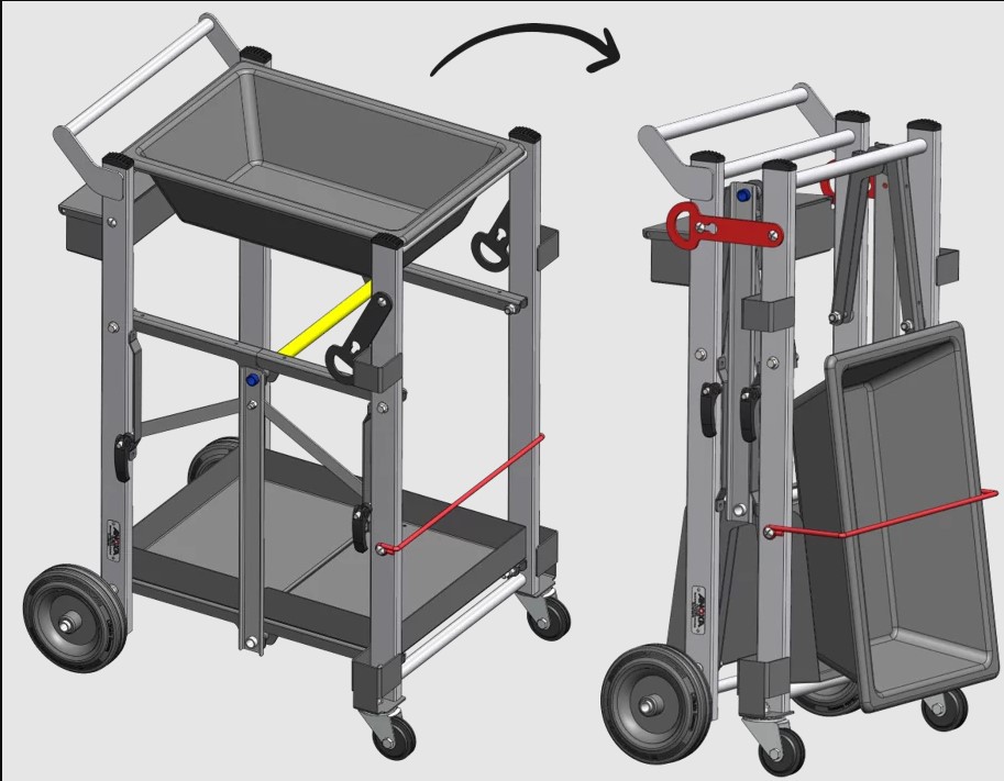Chariot du finisseur allégé avec auge V1