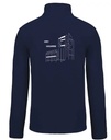 Veste polaire zippée marine brodée logo BY BAT HABITAT RESIDENTIEL coeur + chantier Ivry Gargarine dos blanc
