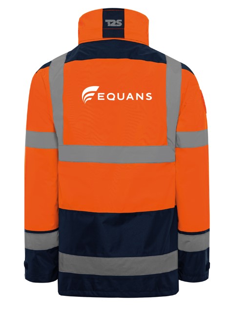 Parka 4 en 1 hv orange INEO UNE MARQUE DE EQUANS blanc coeur + EQUANS blanc dos