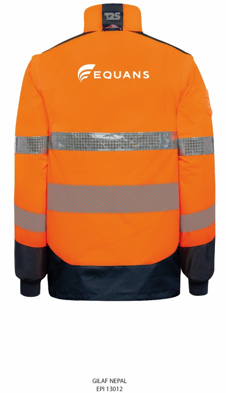 Gilet de froid hv Nepal  INEO UNE MARQUE DE EQUANS blanc coeur + EQUANS blanc dos