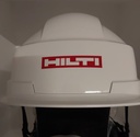 Casque Iris II blanc porte étiquette avec lunettes et jugulaire 4 points Client HILTI