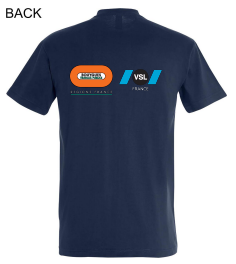 Tee-shirt 190gr 100% coton col rond french marine BY TP REGIONS FRANCE + VSL coeur + dos manches courtes