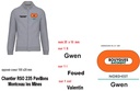 Veste molleton zippée 360gr gris brodés BY BAT NORD EST P. NOM + Chantier RSO 235 Pavillons – Montceau les Mines opposé coeur 