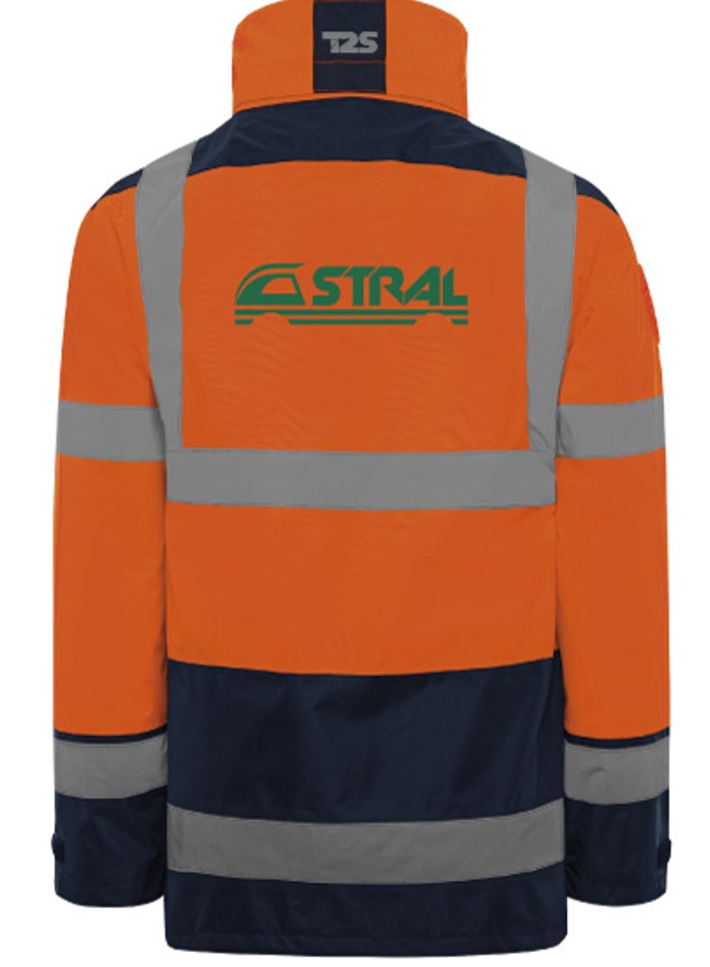 Parka 4 en 1 HV orange STRAL coeur + dos respirant
