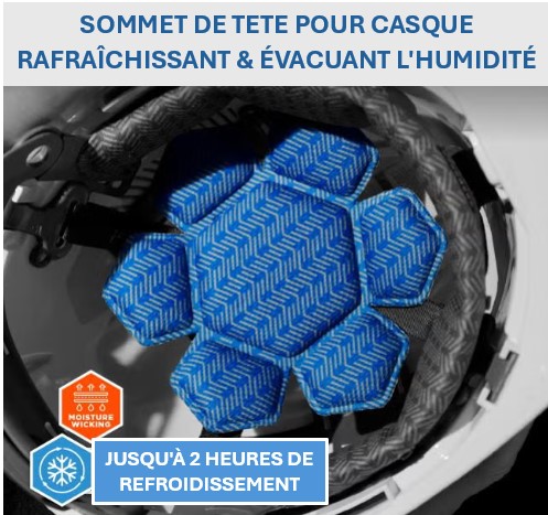 Coussin sommet de tête rafraichissant pour casque (lot de 3)