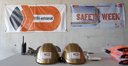 Casque Kara blanc visière longue sans lunette logo 'or' Riviera Tower Project Safety Champion