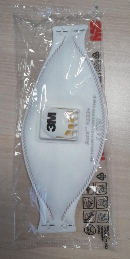 Demi masque anti poussière FFP3S 3M AURA 9332+ avec soupape et + confort