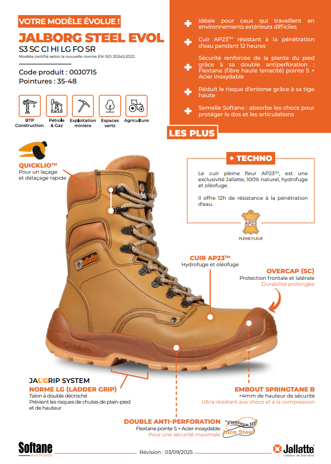 Chaussure montante lacet Jalborg EVOL Steel