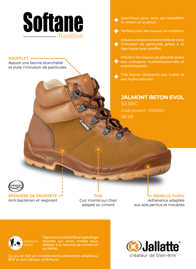 Chaussure haute lacet Jalmont Béton